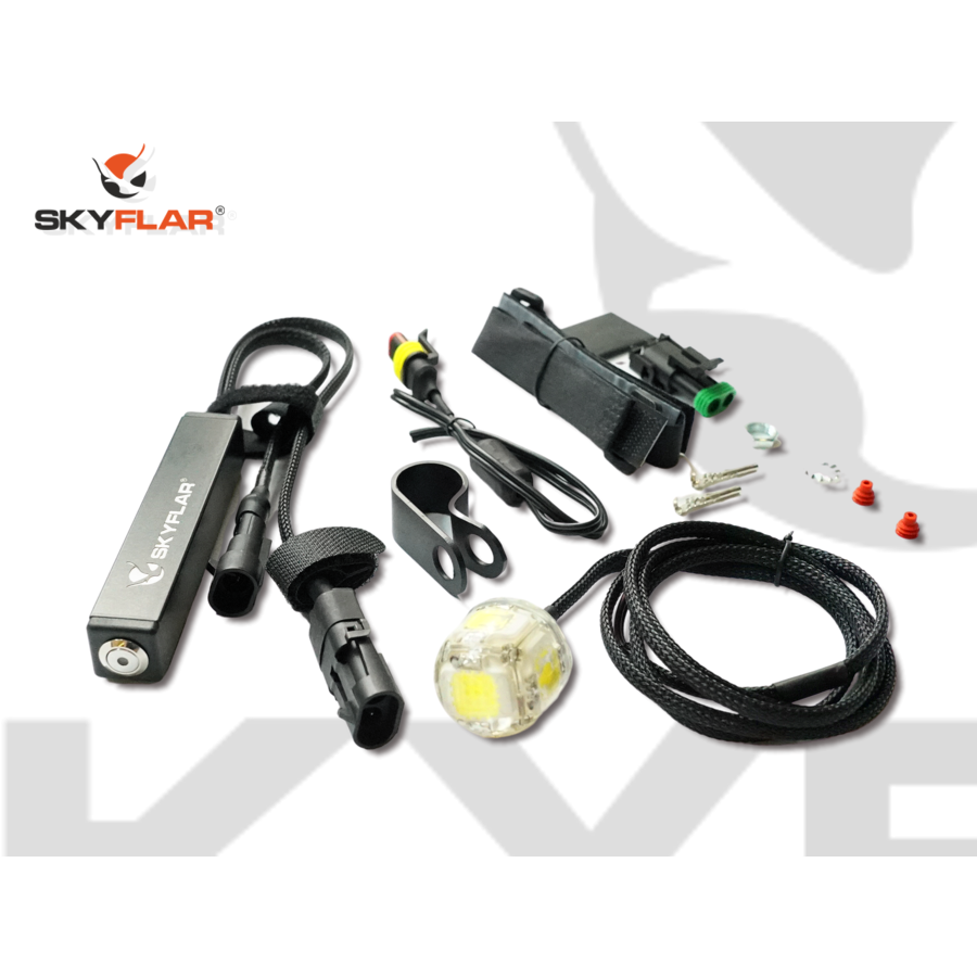 SKYFLAR 17V LED Paramotor Strobe Light upto 5 Miles Visable 50W Power NO-BATTERY 